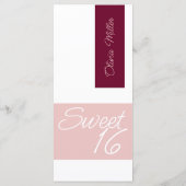 Cute Menu Sweet 16 Aangepast Plat Menu (Achterkant)