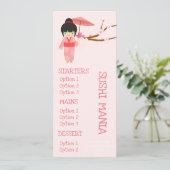 Cute menukaart voor Japans sushi-restaurant voor d (Staand voorkant)