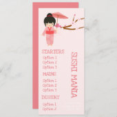 Cute menukaart voor Japans sushi-restaurant voor d (Voorkant / Achterkant)