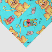 Cute Meow Cats Aqua Tissuepapier (Detail)