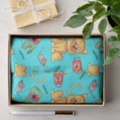 Cute Meow Cats Aqua Tissuepapier (Geschenk)