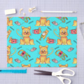 Cute Meow Cats Aqua Tissuepapier (Craft)