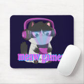 Cute Meow Gamer Cat - Kawaii Gaming Kitten Muismat (Met muis)