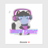 Cute Meow Gamer Cat - Kawaii Gaming Kitten Sticker (Vel)