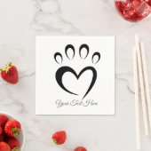 Cute Meow Paw Custom Text Personalized  Servet (Insitu)