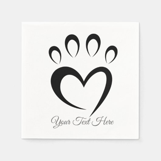 Cute Meow Paw Custom Text Personalized  Servet (Voorkant)