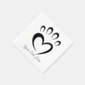 Cute Meow Paw Custom Text Personalized  Servet (Hoek)