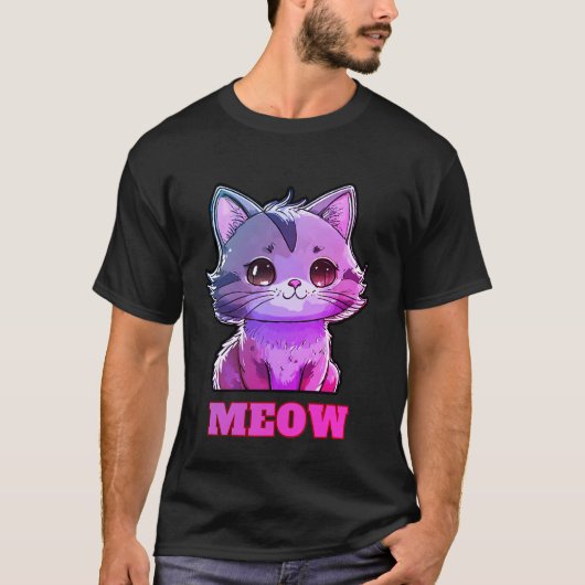 Cute Meow T-shirt (Voorkant)