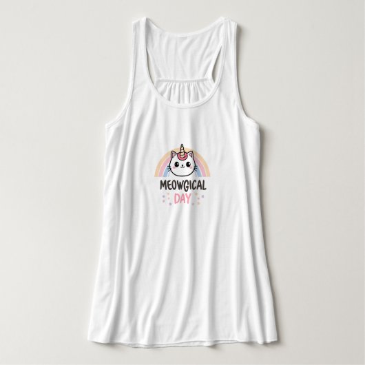 Cute "Meowgical Day" Caticorn Tanktop (Design voorkant)