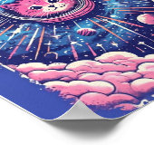 Cute Meowstranaut Kat Poster – Space Kat Wand Kuns (Hoek)