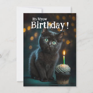 Cute Meowy Birthday Invitation,  Kaart