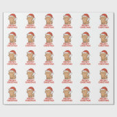 Cute Meowy Christmas Cat Santa Hat Cadeaupapier (Vlak)