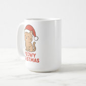 Cute Meowy Christmas Cat Santa Hat Koffiemok (Voorkant links)