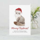 Cute Meowy kerstkat - Aangepast Feestdagenkaart (Staand voorkant)