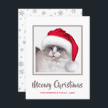 Cute Meowy kerstkat en Santa Hat Feestdagenkaart<br><div class="desc">Cute Meowy kerstfluffy-kat met een kerstkaart op maat. Pas dit eenvoudig aan door jouw namen en details toe te voegen. Ideaal voor het sturen naar een kattenliefhebber of naar familie en vrienden voor de feestdagen.</div>
