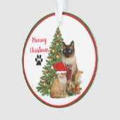 Cute Meowy kerstkat Friends Ornament (voorkant)