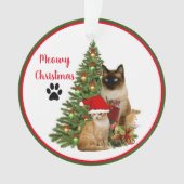Cute Meowy kerstkat Friends Ornament (voorkant)