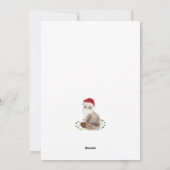 Cute Meowy kerstkat Santa Hat Custom Feestdagenkaart (Achterkant)