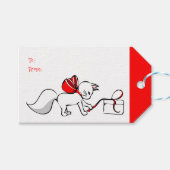 Cute Meowy kerstKatten Cadeaulabel (Voorkant (Horizontaal))