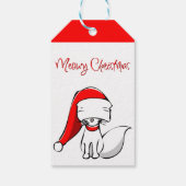 Cute Meowy kerstKatten Cadeaulabel (Achterkant)