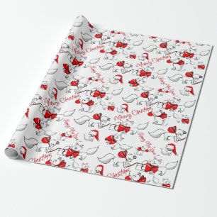 Cute Meowy kerstKatten Cadeaupapier