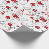 Cute Meowy kerstKatten Cadeaupapier (Hoek)