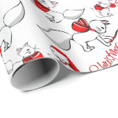 Cute Meowy kerstKatten Cadeaupapier (Rol Hoek)