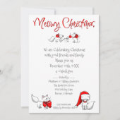 Cute Meowy kerstKatten Kaart (Voorkant)