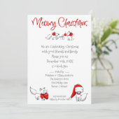 Cute Meowy kerstKatten Kaart (Staand voorkant)