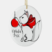 Cute Meowy kerstKatten Keramisch Ornament (Rechts)