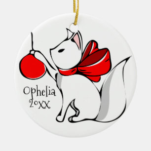 Cute Meowy kerstKatten Keramisch Ornament