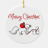 Cute Meowy kerstKatten Keramisch Ornament (Achterkant)