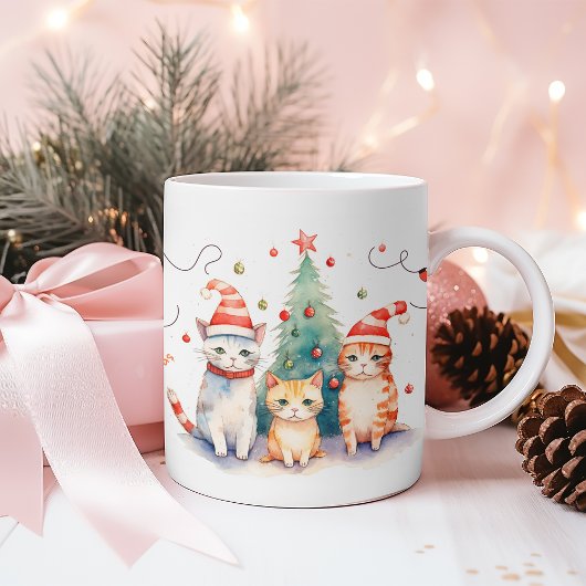 Cute Meowy kerstkatten Koffiemok