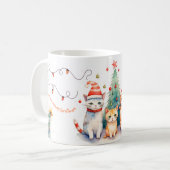 Cute Meowy kerstkatten Koffiemok (Voorkant links)