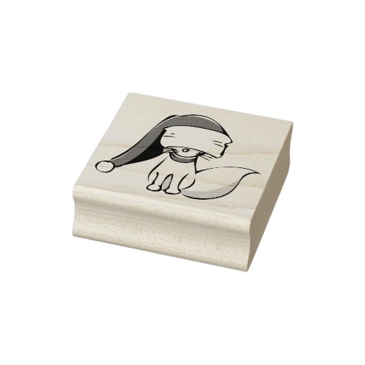 Cute Meowy kerstKatten Rubberstempel (Stempel)