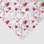 Cute Meowy kerstKatten Tissuepapier (Detail)