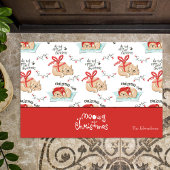 Cute Meowy Kerstmis Kat Pattern Deurmat