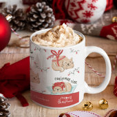 Cute Meowy Kerstmis Kat Pattern Koffiemok