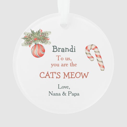 Cute Meowy Kerstmis Kitten Wreater Kinderen Ornament (achterkant)