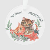 Cute Meowy Kerstmis Kitten Wreater Kinderen Ornament (voorkant)