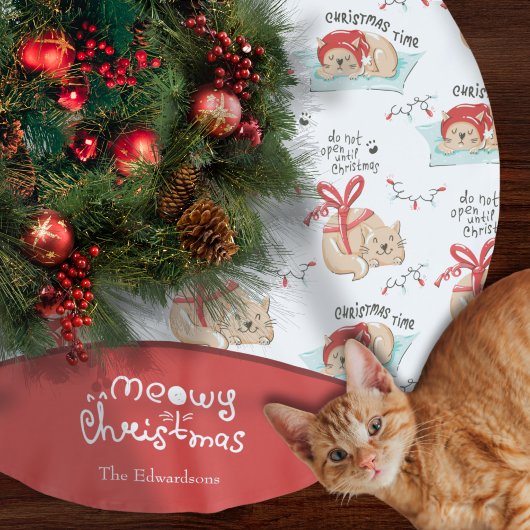 Cute Meowy Kerstmis met keukenbonnen Kerstboom Rok