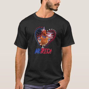 Cute Merica Kip & Usa Vlag Zonnebril 4 juli T-shirt