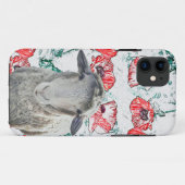 Cute Merino Sheep Animal Red Poppy Flowers Case-Mate iPhone Case (Achterkant (horizontaal))