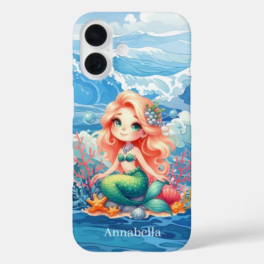 Cute Mermaid add name  Case-Mate iPhone Case (Achterkant)