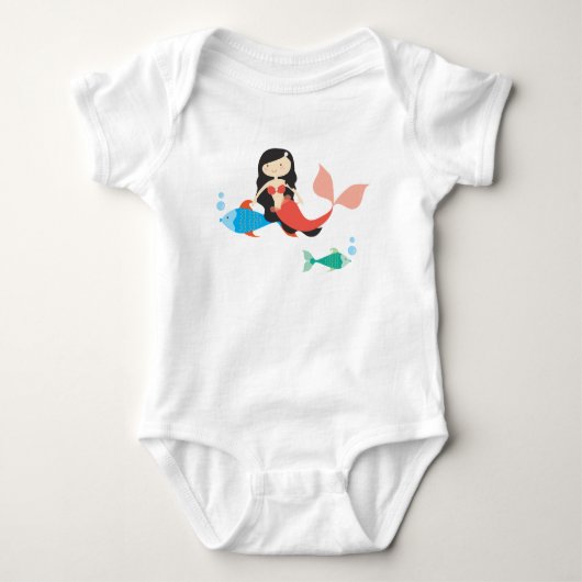 Cute Mermaid and Fish Baby Bodysuit Tutu (Voorkant)