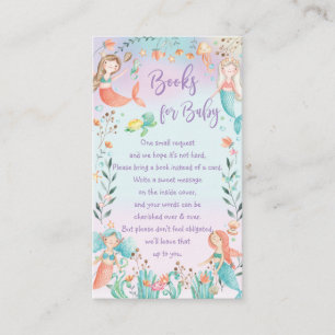 Cute Mermaid Baby shower Breng een boek in plaats  Informatiekaartje