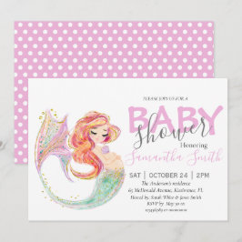 CUTE MERMAID BABY SHOWER onder het zee Aankondiging