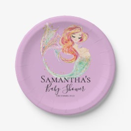 CUTE MERMAID BABY SHOWER PAPIER BORDEN PAPIEREN BORDJE