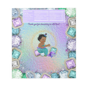 Cute Mermaid Baby shower Snoep Bar Wrapper Notitieblok