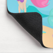 Cute Mermaid Beach Girl Pink Hair Aangepast Kind Muismat (Hoek)